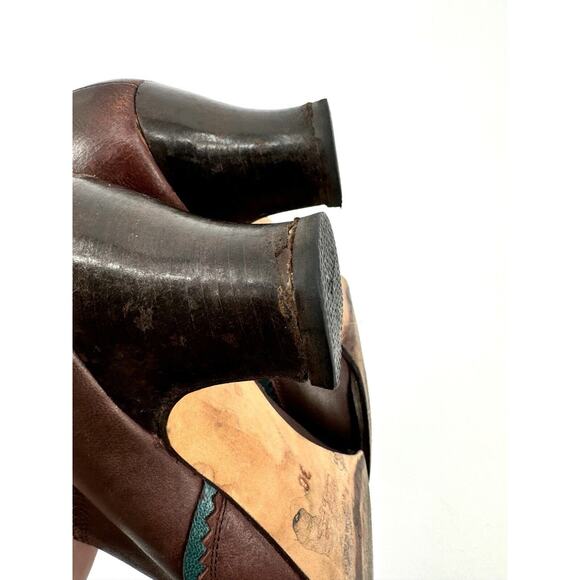 Audrey London Shoes Leather Size 7.5 Heels Oxford Retro Lace Up Swing Dance Fun - Picture 7 of 9